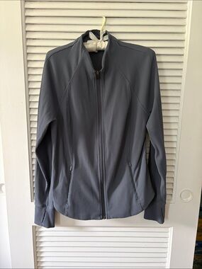 Athleta salutation Ribbed Full-Zip Jacket — Granite Blue